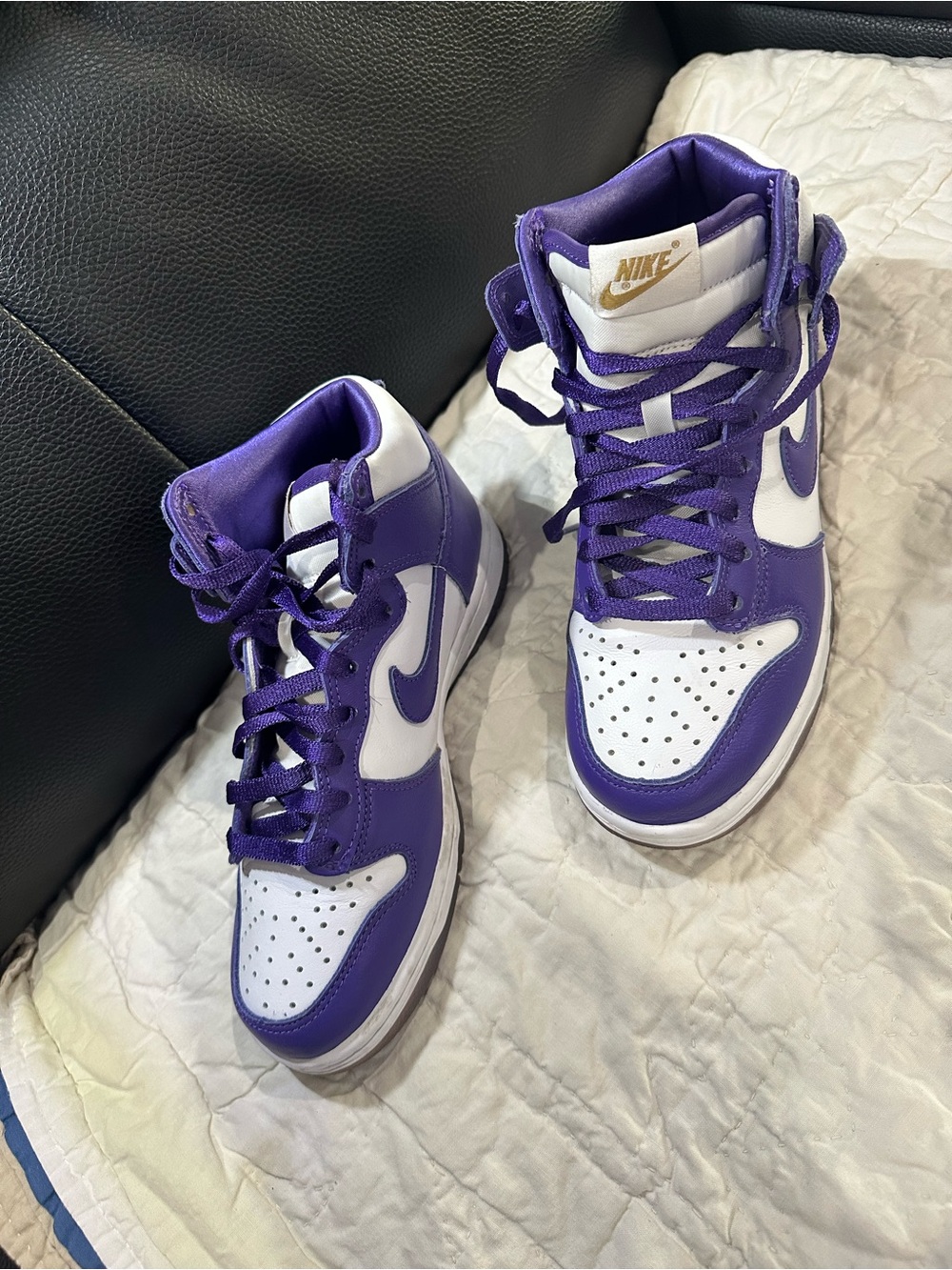 Nike Purple & White High-Top Sneakers - Picture 2 of 4